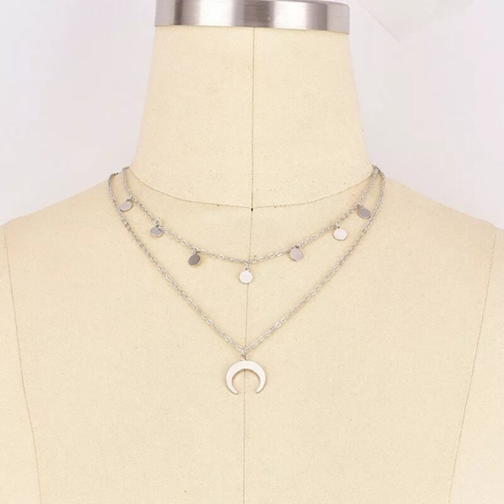 Layered Moon Necklace - Picture 8 of 8